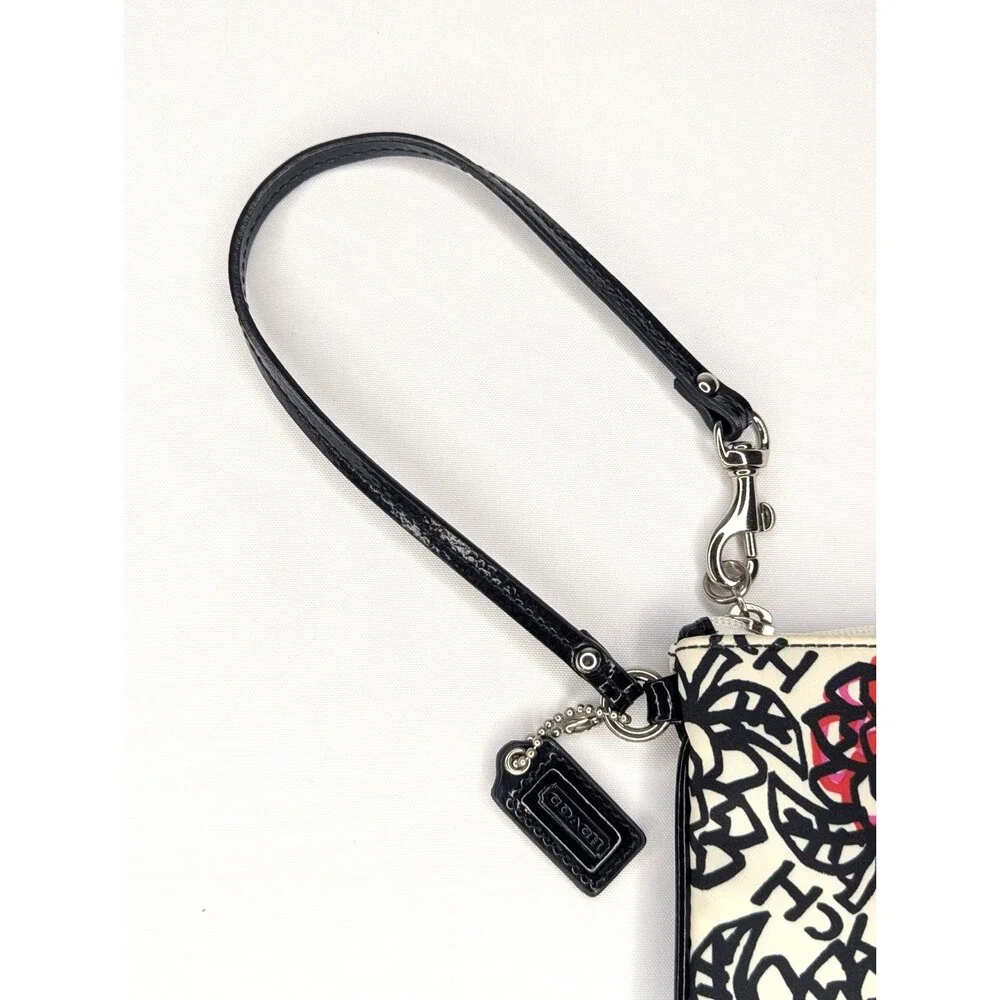 COACH Poppy Wristlet Coin Wallet with Roses - RARE!